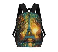 sinyumoney Eiffel Tower Abstract 1 School Backpack Large Water Resistant Laptop Backpack for Girls Boys Teenage 17inch