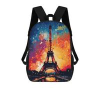 sinyumoney Eiffel Tower Painting School Backpack Work Laptop Backpack Rucksack Bag for Teenage Girls Boys Women Men 17inch