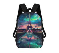 sinyumoney Eiffel Tower Reflection Night School Bags Large Water Resistant Laptop Backpack - Perfect for Travel, Work And Daily Use 17inch