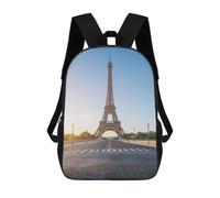 sinyumoney Eiffel Tower Sunrise Ronaldo Backpack, Children's Backpack, Student School Bag, Book Bag, 3D Printed School Bag For Boys And Girls, 17inch