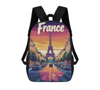 sinyumoney Eiffel Tower Sunset Children's School Backpack Fashion Casual Children's Backpacks 3D Printed School Bags Boy Large Backpack 17inch