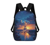 sinyumoney Eiffel Tower Sunset Paris Rucksack Water Resistant Computer Rucksack for Camping Outdoor Adventures And Daily Travel 17inch