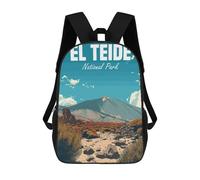 sinyumoney El Teide National Park Backpacks Kids School Backpack School Bag 3D Printed School Bag for Boys Elementary And Middle School Students 17inch