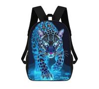 sinyumoney Electric Blue Jaguar Backpack 3D Printed Children's School Backpack Kids Travel Backpacks High Capacity Book Bags Children's Backpack Rucksack 17inch