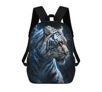 sinyumoney Electric Blue Tiger Art Print 17 Inch Kids Backpack Fashion Fun Backpack Book Bag for Boys And Teenager 3D Printed for Boys