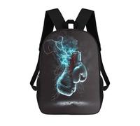 sinyumoney Electric Boxing Gloves Artwork Kids School Backpack 3D Printed Backpacks Fashion School Bag Rucksacks for Boys Elementary And Middle School Students 17inch