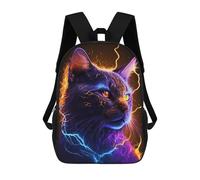sinyumoney Electric Cat Energy School Bag 3D Printed Children's School Backpack Casual Fashion Travel Backpacks for Kids School Students 17inch