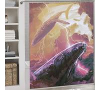 sinyumoney Electric Dreams Fabric Polyester Bathroom Curtains Modern Art for Bathroom Wet Room 69.69x70.87Inch（177x180cm）