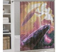 sinyumoney Electric Dreams Waterproof Polyester Fabric Modern Fabric Bathroom Decor Set for Bathroom Wet Room 64.17x70.87Inch（163x180cm）