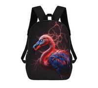 sinyumoney Electric Flamingo Fashion Student School Backpack Suitable for Boys Girls Kids Casual Outdoor Travel Essential Daypack 17inch