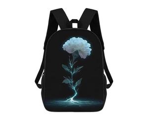 sinyumoney Electric Flower on Black Background Backpack School Bag Business Durable Laptop Bag- Perfect for Travel, Work And Daily Use 17inch