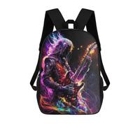 sinyumoney Electric Guitar Passion 3D Printed School Bag Children's School Backpack Schoolbags Travel Backpacks Casual Fashion Bag for Kids School Students 17inch