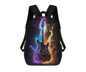 sinyumoney Electric Guitar with Flames-1 Kids School Backpack 3D Printed Backpacks Fashion School Bag Rucksacks for Boys Elementary And Middle School Students 17inch