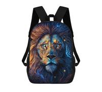 sinyumoney Electric Lion Portrait -1 3D Printed Children's School Backpack for Kids Travel Rucksacks Book Bags Kids School Bag 17inch