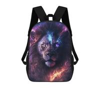 sinyumoney Electric Lion Portrait School Backpack 3D Printed School Bags Boys Girls Laptop Backpack for Kids/Students/Adults 17inch
