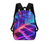 sinyumoney Electric Neon Piano Keys Backpack School Bag Lightweight Schoolbag Dayback Bookbag College for Men/Women 17inch