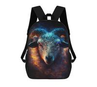 sinyumoney Electric Ram with Glowing Horns 17 Inch Backpack School Bag Rucksack for Girls Boys Large Capacity Kids Back Pack Lightweight School Bags for Children Students