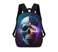 sinyumoney Electric Skull Artwork-2 Kids Backpack, Kids School Bag 3D Printed School Backpacks for Boys And Teenager School Students 17inch