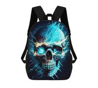 sinyumoney Electric Skull Artwork School Bag 3D Printed Backpacks Fashion Kids School Backpack Boys Rucksacks for Boys Middle School Students 17inch