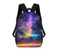 sinyumoney Electric Sky Rainbow School Backpack for Girls 17inch Casual Daypack Lightweight Rucksack Boy Girl Backpack for Middle School Students