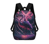 sinyumoney Electric Storm Flamingo Backpack School Bag Rucksack Casual Daypacks School Work Travel Bag for Teenage Girls Boys Women Men 17inch