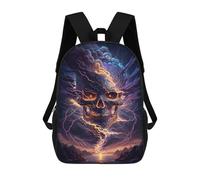 sinyumoney Electric Storm Skull Artwork School Bags Rucksack Casual Daypacks School Work Travel Bag for Campus Outdoor Travel Sports 17inch