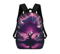 sinyumoney Electric Storm Tree Reflection 17 Inch Backpacks Kids Schoolbag,3D Printed Elementary And Middle School Students Backpacks for Boys Girls