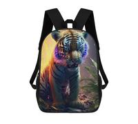 sinyumoney Electric Tiger in Jungle Backpack School Secondary Causal Travel High School Bags for Men/Women 17inch