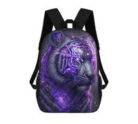sinyumoney Electric Tiger Portrait -4 Backpacks 3D Printed Kids School Backpack School Bag Fashion Rucksacks for Boys Elementary And Middle School Students 17inch