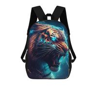 sinyumoney Electric Tiger Roar -4 Kids School Backpack 3D Printed Fashion School Bag Casual School Bag for Boys Elementary And Middle School Students 17inch