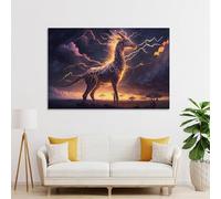 sinyumoney Electric Unicorns Mystical Creatures Abstract Wall Art for Living Room for Toilet Bathroom Decor Large Pictures 12x18inch(30x45cm)