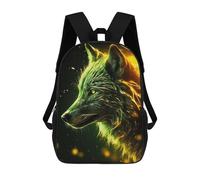 sinyumoney Electric White Wolf School Bags Water Resistant School Bag Business Backpack for Campus Outdoor Travel Sports 17inch