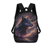 sinyumoney Electric Wolf Fantasy Art Print Backpack School Lightweight Airport College Students Back Pack for Girl, Teen Girls 17inch