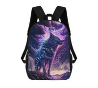sinyumoney Electric Wolf Fantasy Art Rucksack Business Laptop Rucksack Bag Unisex Casual Daypack for Girls Boys Teenage 17inch
