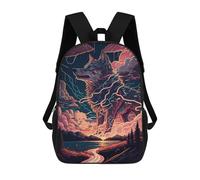 sinyumoney Electric Wolf in Stormy Night -1 Backpack School Bag High Secondary School Bags Casual Backpack - Perfect for Travel, Work And Daily Use 17inch