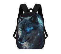 sinyumoney Electric Wolf Portrait -3 Rucksack Fashion Stationery Backpack Waterproof Casual Daypacks for Teenage Girls Boys Women Men 17inch