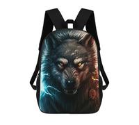 sinyumoney Electric Wolf Portrait School Backpack High Secondary School Bags Casual Backpack for Girls Boys Teenage 17inch