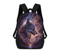 sinyumoney Electric Wolf Thunderstorm Backpack School Rucksack Casual Daypacks School Work Travel Bag for Men, Women & Teenage Boys 17inch