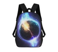 sinyumoney Electricity And Fire Globe Artwork Children's Backpack, Schoolbag Large Capacity Students Bookbag Rucksack Knapsack for Boys Girls Adults Teen 17inch