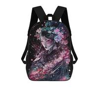 sinyumoney Elegance of Geisha School Backpack for Girls Backpack Water Repellent Casual Daypack Lightweight Rucksack Boy Girl School Backpack 17inch
