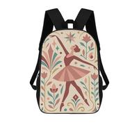sinyumoney Elegant Ballerina Art Deco Illustration Backpack School Water Resistant Computer Rucksack for Boys/Girls/Teenagers 17inch