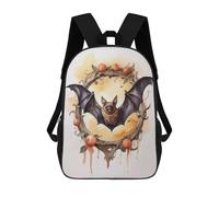sinyumoney Elegant Bat in Watercolor Backpacks Kids 17inch School Backpack School Bag 3D Printed School Bag for Boys Elementary And Middle School Students