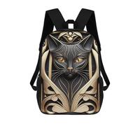 sinyumoney Elegant Cat Art Decoration School Backpack Water Resistant School Bag Business Backpack for Men/Women 17inch