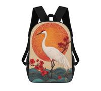 sinyumoney Elegant Crane Sunset Art Print Rucksack Water Resistant Travel Backpack Computer Bag for Campus Outdoor Travel Sports 17inch