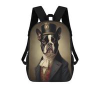 sinyumoney Elegant Dog Portrait Art Print School Backpack Fashion Stationery Backpack Waterproof Casual Daypacks for Camping Outdoor Adventures And Daily Travel 17inch