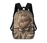 sinyumoney Elegant Floral Relief Sculpture School Backpack Water Resistant Travel Backpack Computer Bag for Men, Women & Teenage Boys 17inch