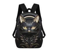sinyumoney Elegant Golden Black Cat School Backpack Computer Rucksack for School/Work/Travel- Perfect for Travel, Work And Daily Use 17inch