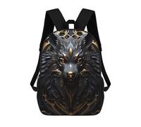 sinyumoney Elegant Golden Legend Wolf Rucksack Lightweight Airport College Students Back Pack- Perfect for Travel, Work And Daily Use 17inch