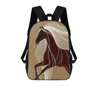 sinyumoney Elegant Horse Illustration with Flowing Mane Backpack School Bag Business Laptop Rucksack Bag Unisex Casual Daypack for Men/Women 17inch