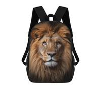 sinyumoney Elegant Lion Portrait School Backpack Lightweight Casual Daypack School Backpacks for Boys/Girls/Teenagers 17inch